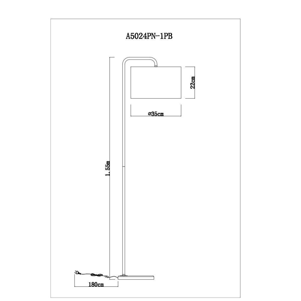 Торшер Rupert A5024PN-1PB